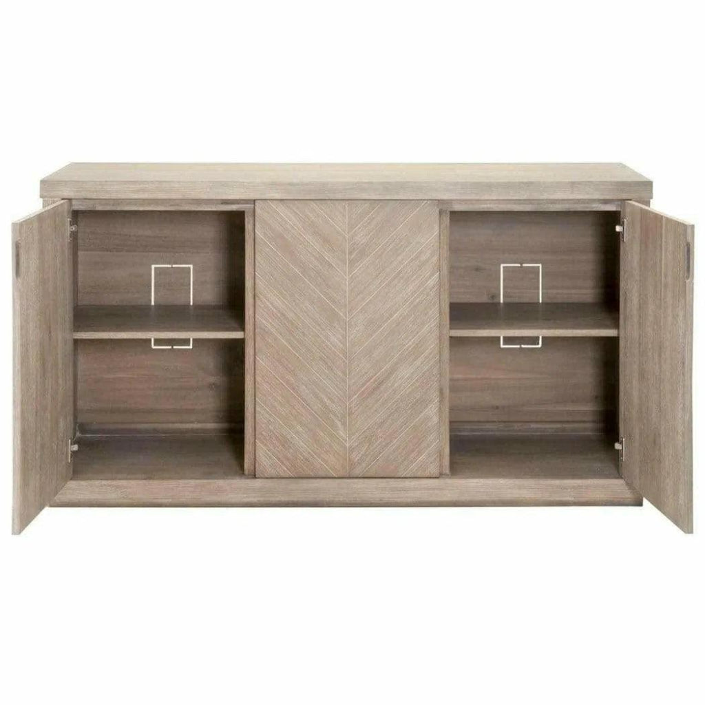 Modern 3-Door Credenza Buffet Sideboard - Stylish Storage for Dining Room, Living Room & Entryway - Perfect for Organizing Dishes, Linens & Home Decor