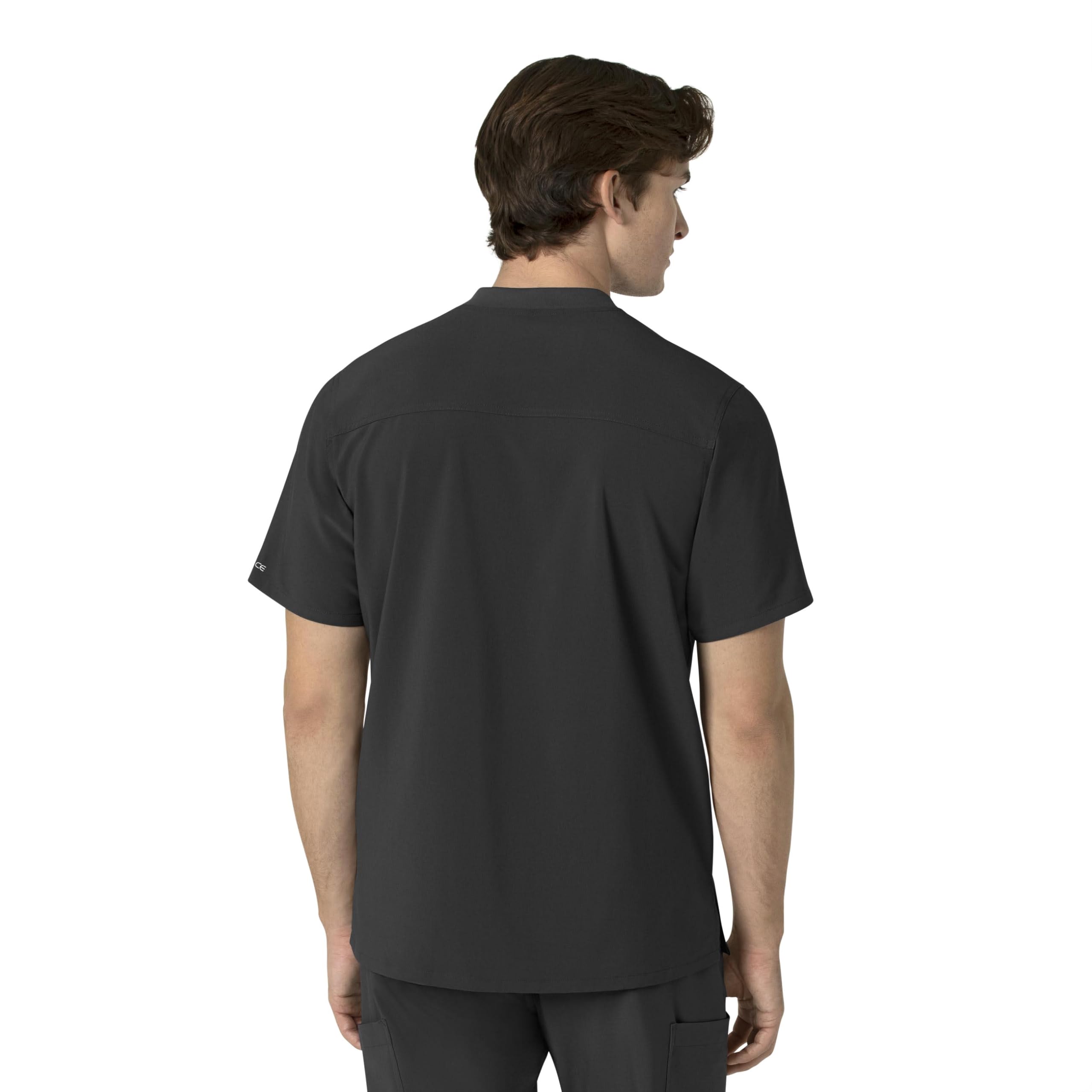 Carhartt Force Cross-Flex Men's Henley Scrub Top - Breathable Stretch Workwear for Medical Professionals - Navy Blue - Ideal for Nurses, Doctors & Healthcare Workers