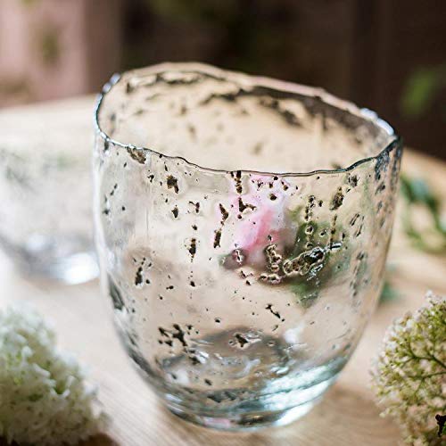 RusticReach Clear Art Glass Vase - Handcrafted Modern Home Decor for Flowers, Centerpieces & Wedding Decorations - Perfect for Living Room, Dining Table & Event Styling