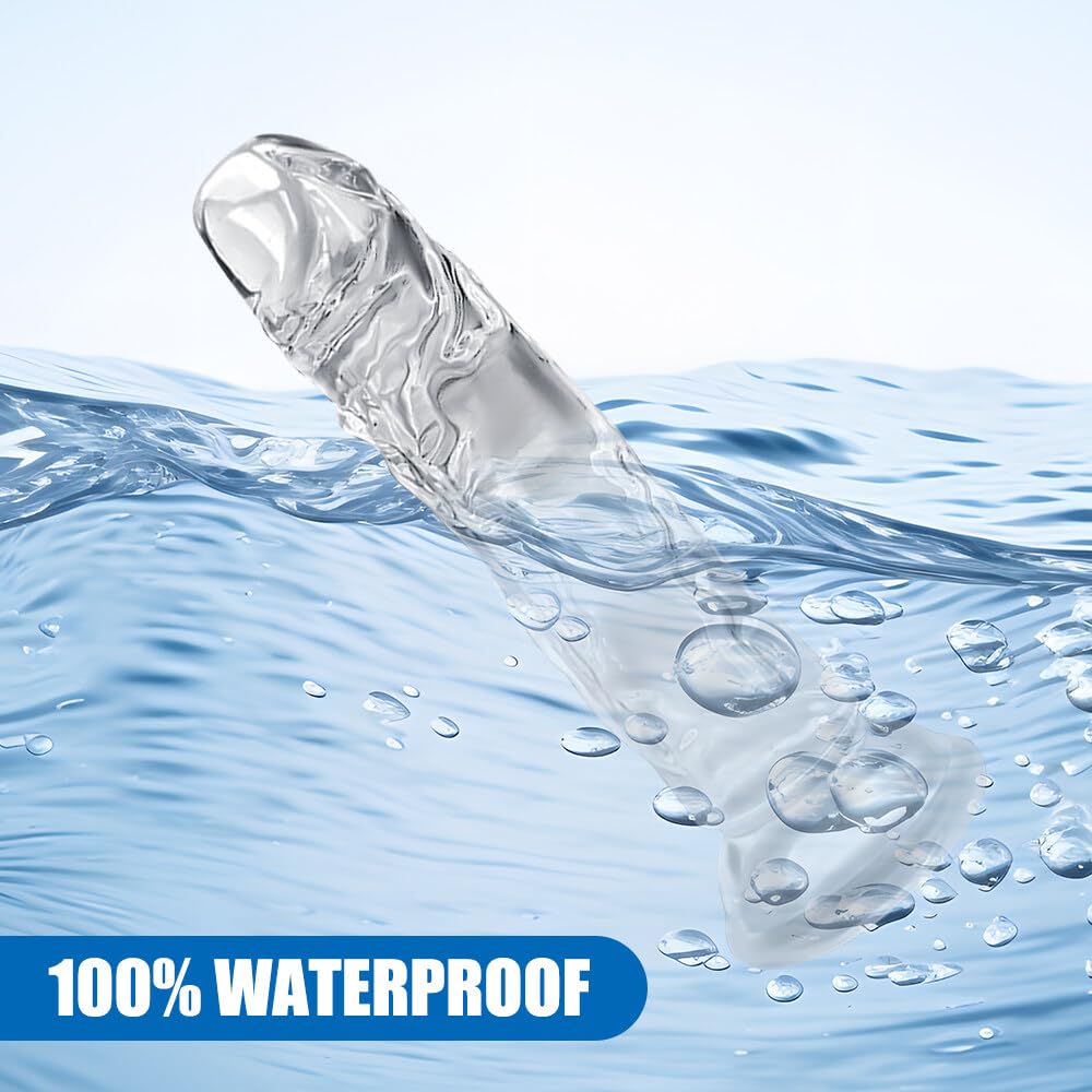 Realistic XXL Transparent Dildo with Strong Suction Cup - G-Spot Stimulator for Women & Men, Portable Sex Toy for Couples & Solo Play - Perfect for Home Use & Travel