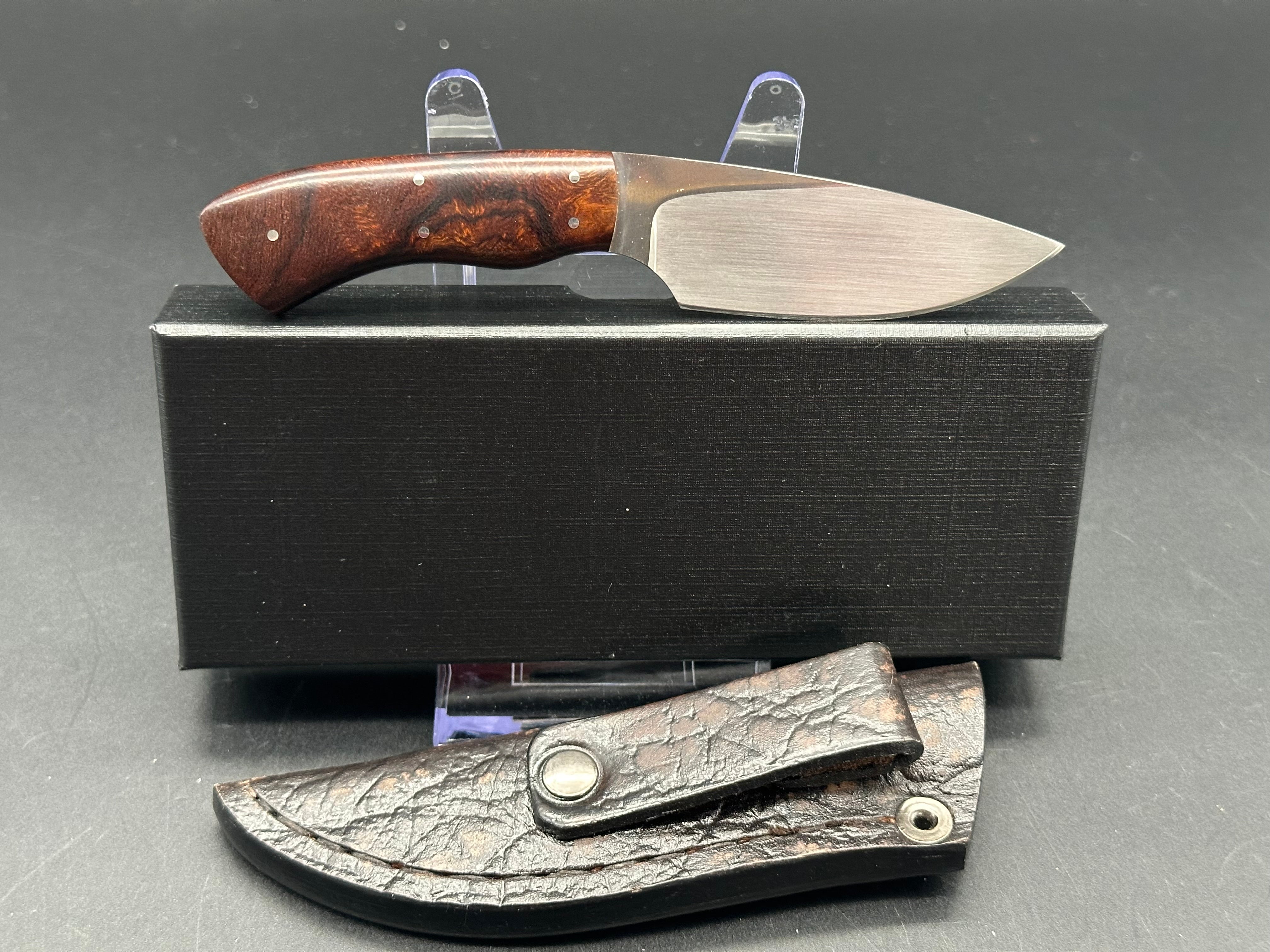 Arno Bernard Gecko Folding Knife - Premium Walnut Handle & Alligator Sheath - Perfect for Outdoor Adventures, Camping, and Everyday Carry (EDC)
