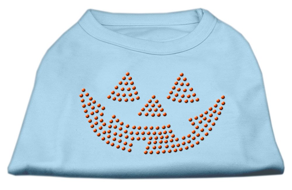 Jack O' Lantern Rhinestone Shirts for Women - Baby Blue XS (8) | Halloween Party Outfit, Pumpkin Festival Costume, Fall Celebration Apparel