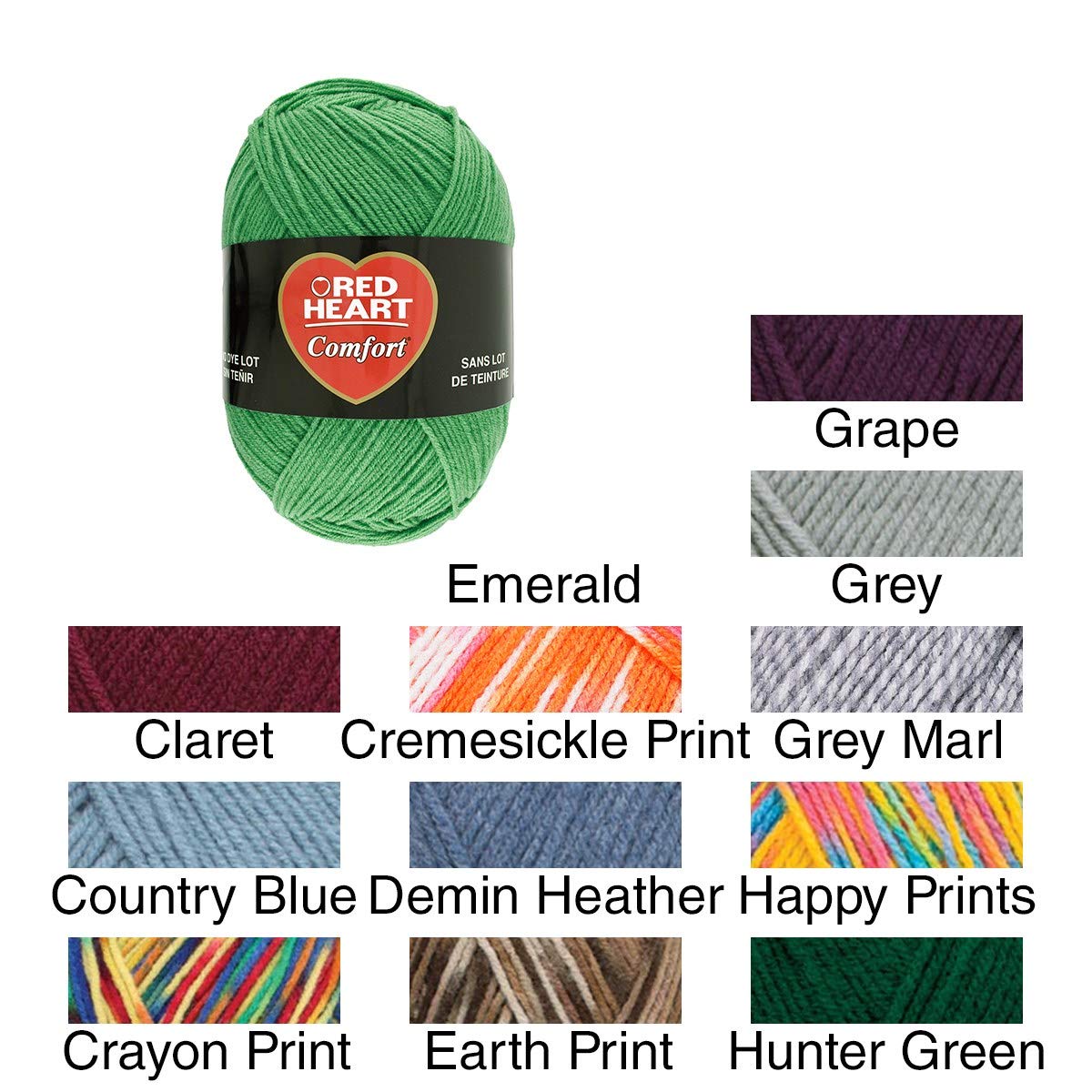 RED HEART Comfort Yarn - Soft Acrylic Knitting & Crochet Yarn (Claret Color) - Perfect for Scarves, Blankets & Baby Clothes