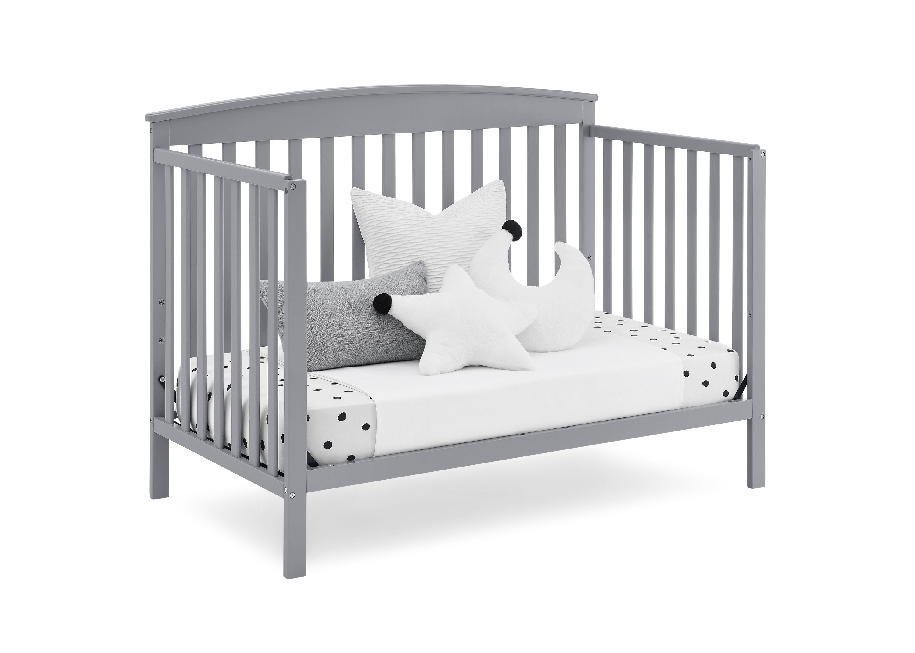 Hanover 6-in-1 Convertible Baby Crib with Mattress - Toddler Bed & Daybed Conversion - Nursery Furniture for Newborns to Teens - Perfect for Small Spaces & Growing Families