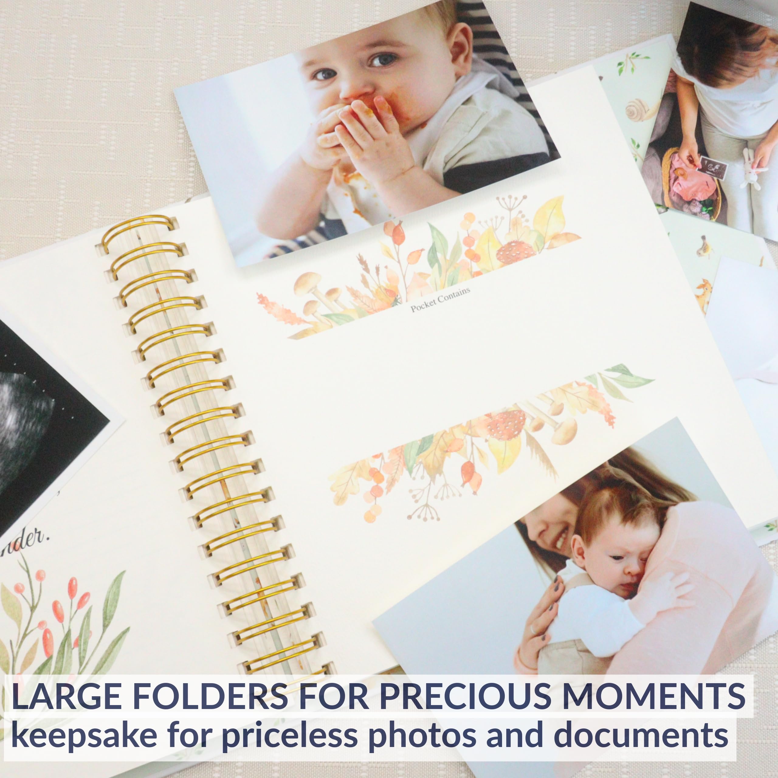 SNUGGLY CUB Baby Memory Book for Boys & Girls - First 5 Years Baby Scrapbook Album with Milestone Tracker - Gender Neutral Modern Baby Keepsake Journal - Perfect for Baby Showers, 1st Birthday Gifts & Family Memory Preservation