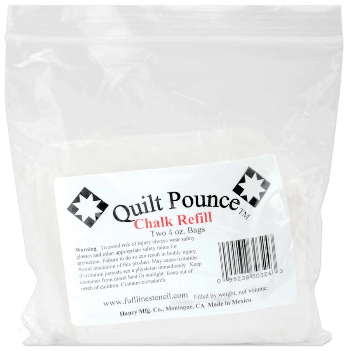 Quilt Pounce Chalk Refill - 4oz White Chalk Powder for Quilting, Sewing & Fabric Marking - Perfect for DIY Crafts, Quilting Projects & Fabric Marking Tools