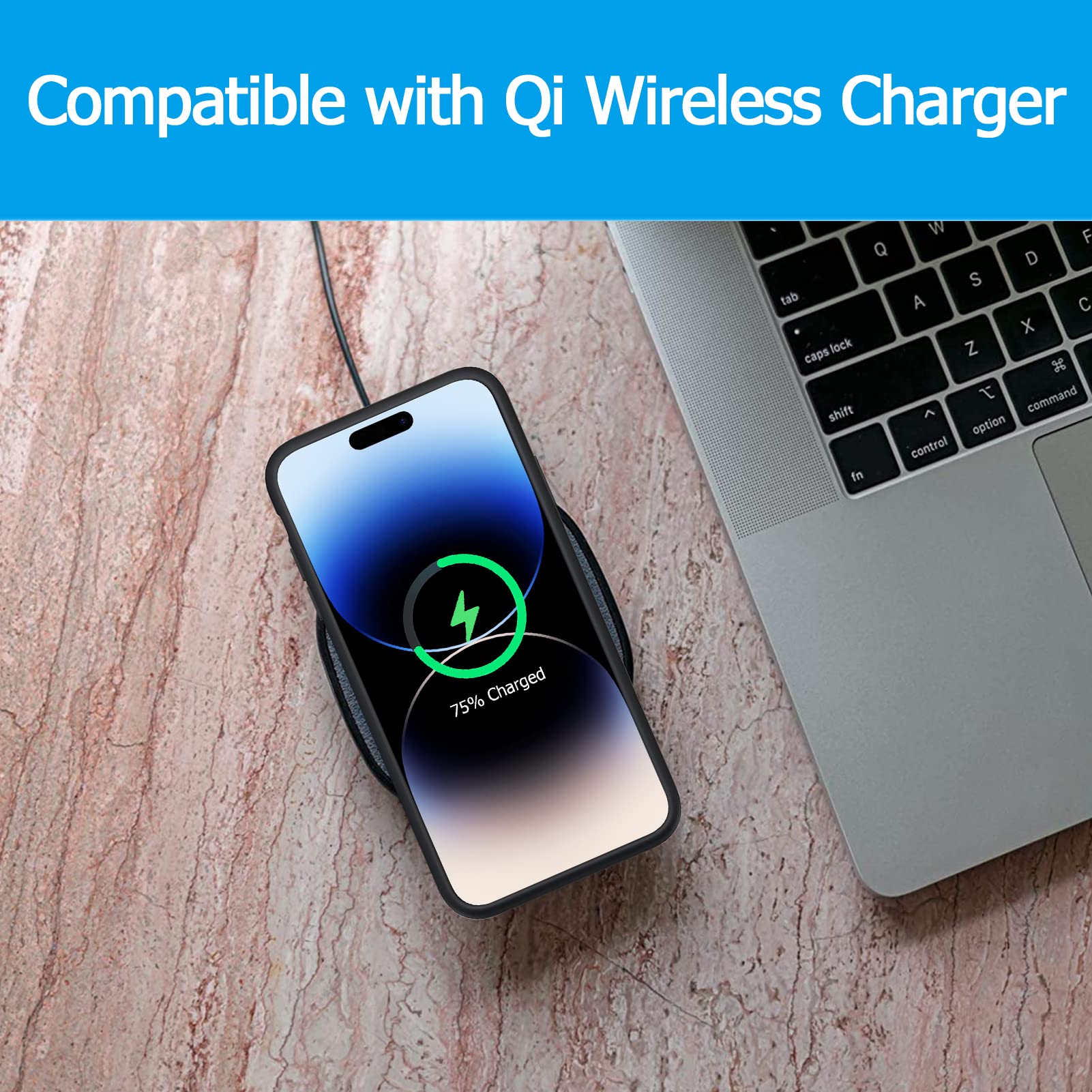 8500mAh Slim Battery Case for iPhone 14 Pro Max (6.7 inch) - Wireless Charging Compatible Protective Charger Case | Portable Rechargeable Power Pack for Travel, Work & Outdoor Activities (Black)