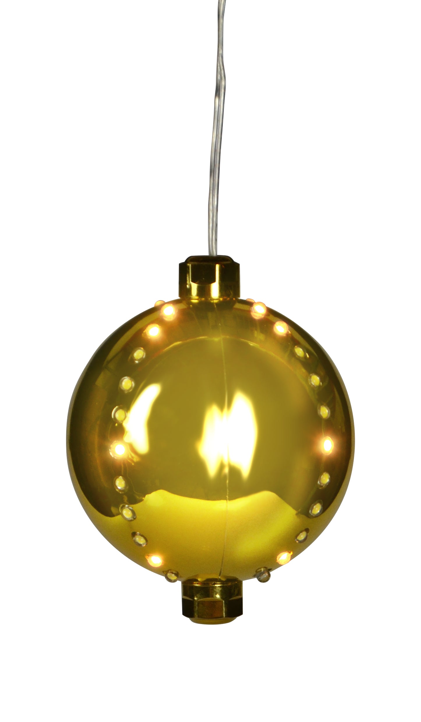 4 Pack Round LED Snowfall Hanging Ornaments - Christmas Tree Decorations with Warm White Lights for Indoor/Outdoor Holiday Decor (Home, Party, Garden)
