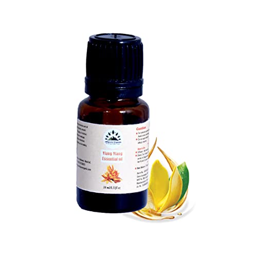 Pure & Natural Hillpure Organic Ylang Ylang Essential Oil (10ml) for Hair Growth, Skin Care & Aromatherapy - Perfect for Massage, Diffuser & Relaxation