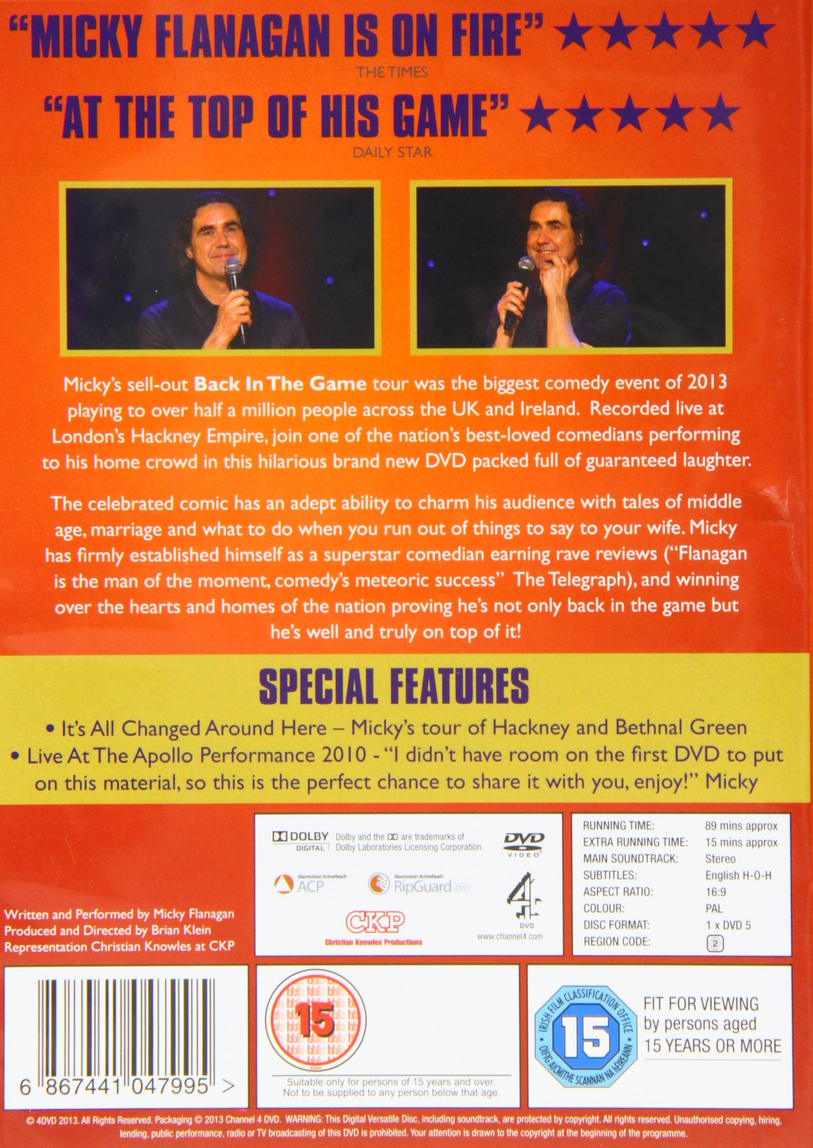 Micky Flanagan: Back in the Game Live Stand-Up Comedy DVD - Hilarious British Humor for Parties & Relaxing at Home