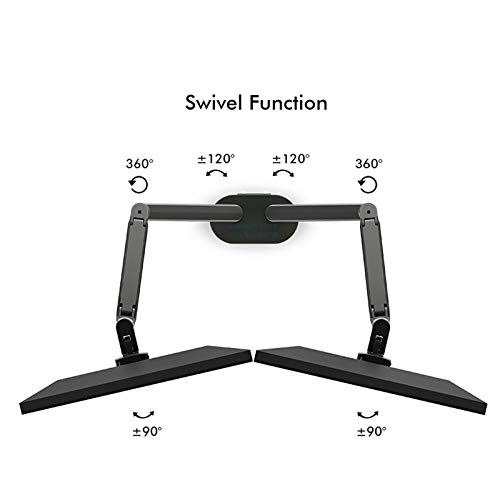 Dual Arm Monitor Mount Stand - Fully Adjustable Aluminum Gas Spring Monitor Holder for 17-32 Inch Screens (Black) | Ergonomic Desk Mount for Home Office, Gaming Setup & Workspace Organization