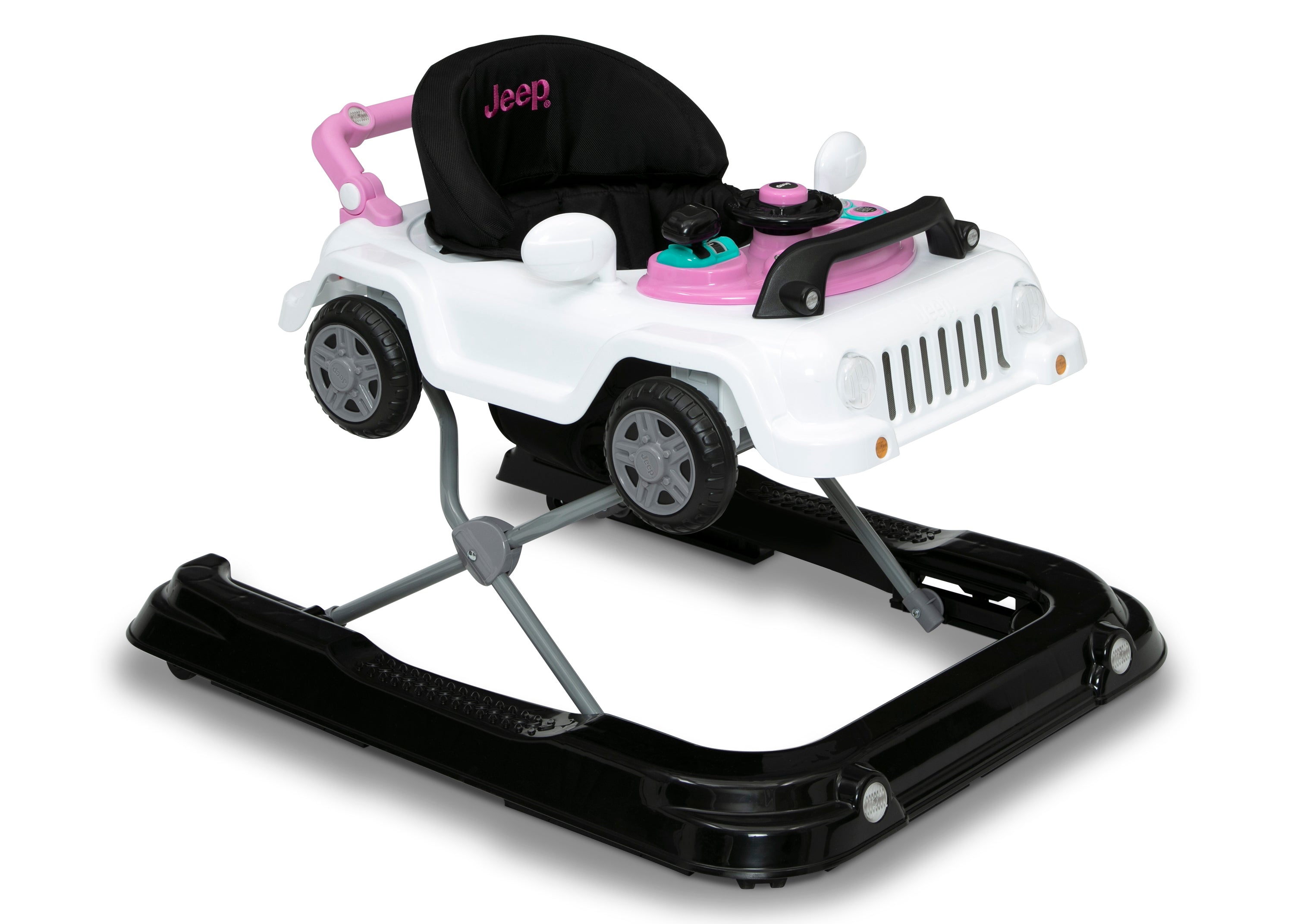 Jeep® Classic Wrangler 3-in-1 Adjustable Baby Walker - Convertible Infant to Toddler Push Toy for Learning to Walk - Perfect for Indoor Play & Outdoor Adventures