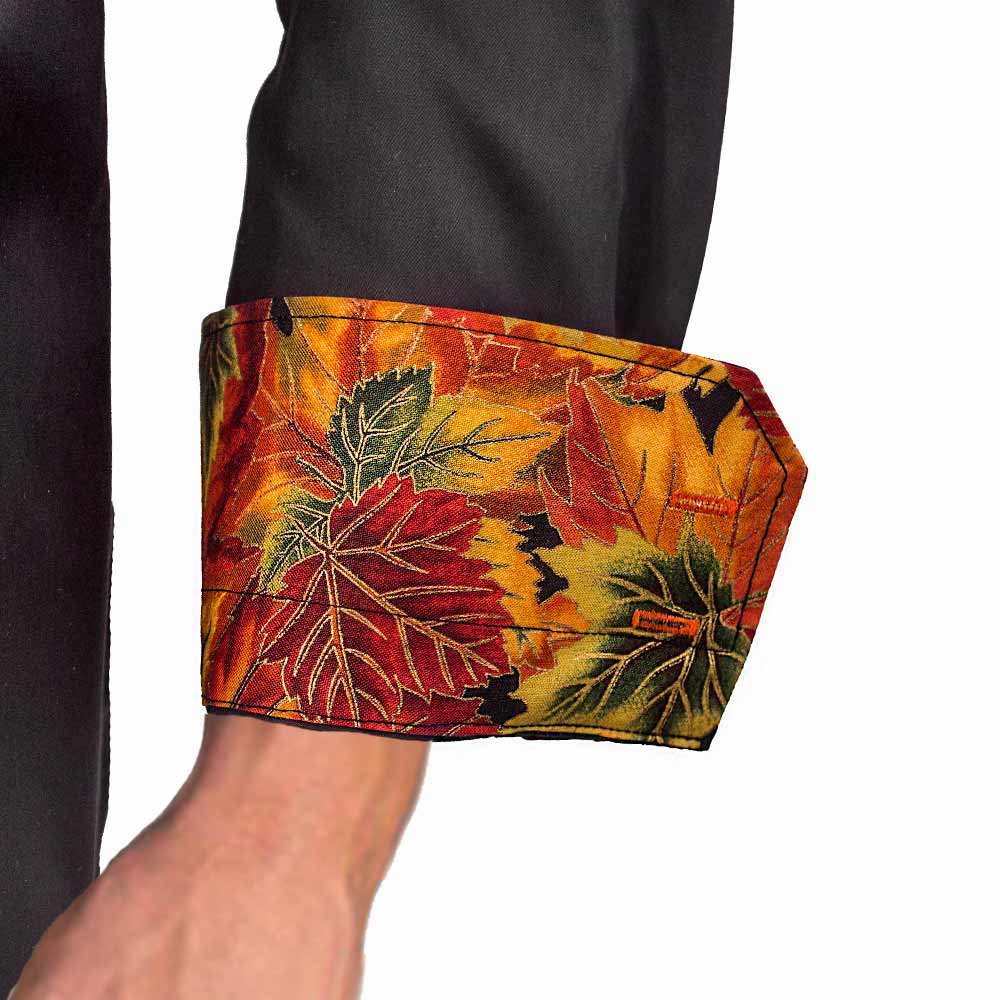 Stylish Black Dress Shirts with Metallic Leaf Design - Premium Quality Made in USA - Perfect for Business Meetings & Formal Events