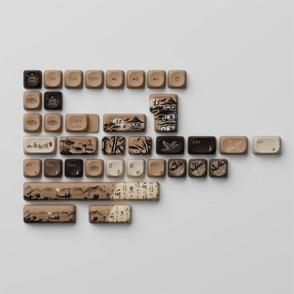 Akko Mountain Seclusion MOA Profile PBT Keycap Set - 140 Keys for Mechanical Keyboards | Perfect for Gaming, Typing & Custom Keyboard Builds