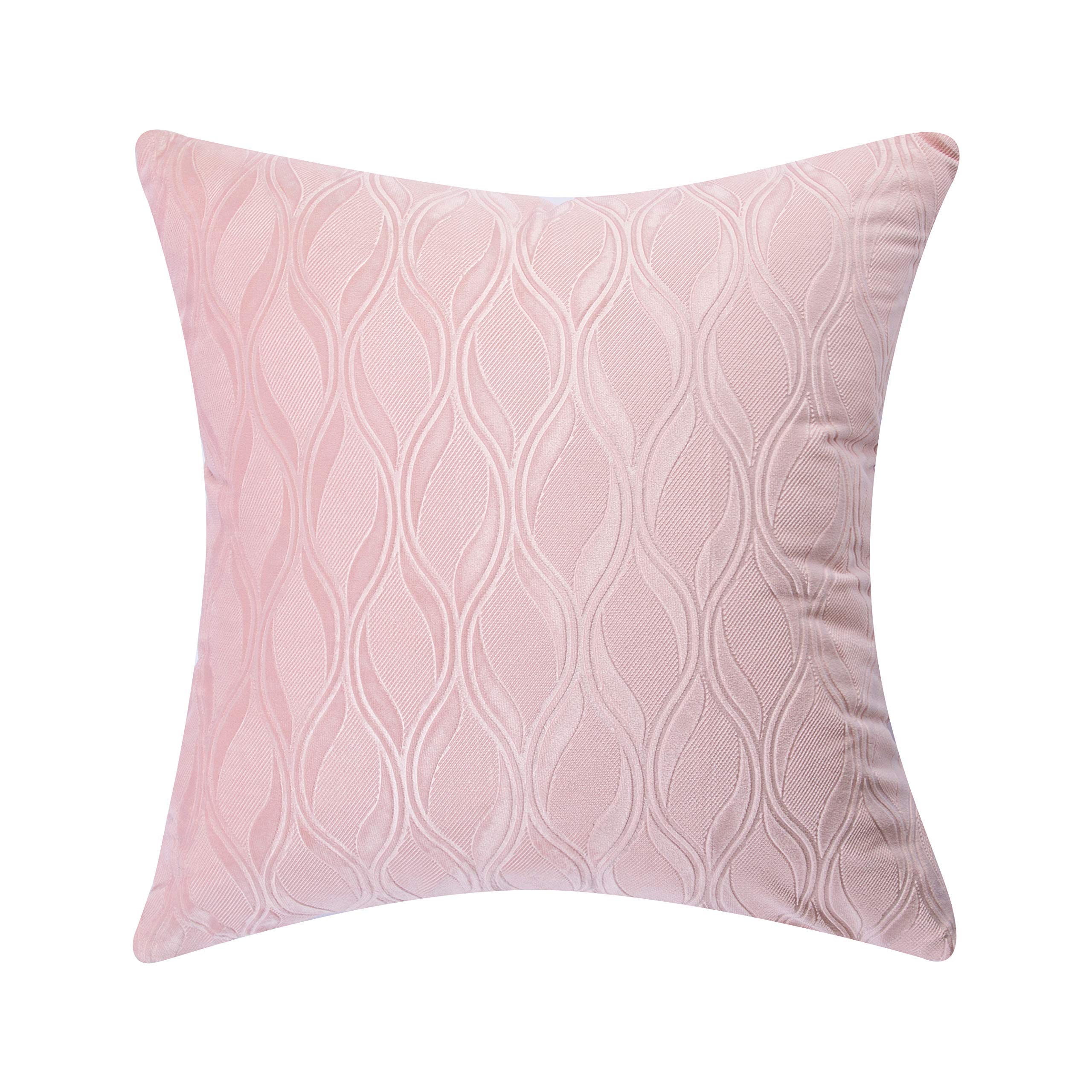 Soft Velvet Pink Pillow Cover 18x18 Inches - Light Pink Throw Pillow Sham for Sofa, Bed & Couch - Luxurious Velvet Cushion Cover for Home Decor, Living Room & Bedroom Accessories