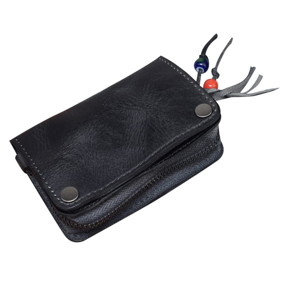 Genuine Leather Car Key Case with Zipper - Multifunctional Key Holder for Men & Women - Holds Up to 6 Keys - Perfect for Car, Home & Office Organization