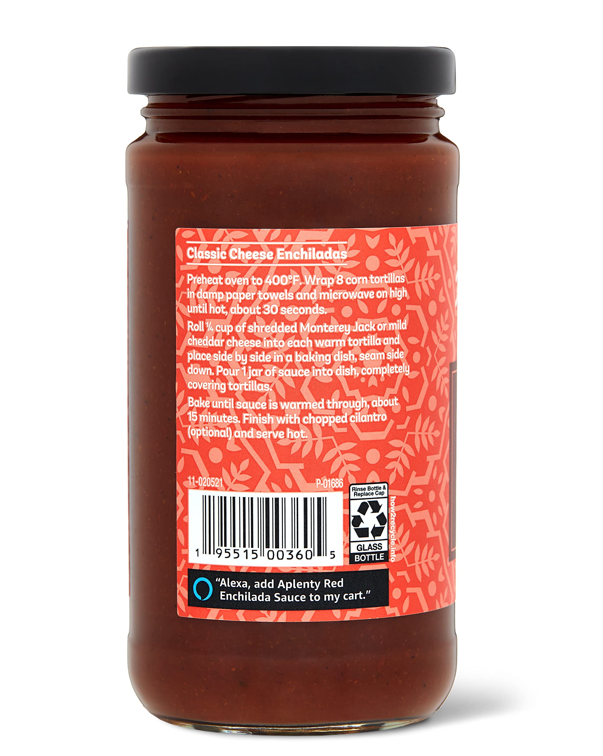Aplenty Red Enchilada Sauce 12 Oz - Authentic Mexican Sauce for Tacos, Burritos & Enchiladas - Amazon Brand - Perfect for Family Dinners & Mexican Cuisine