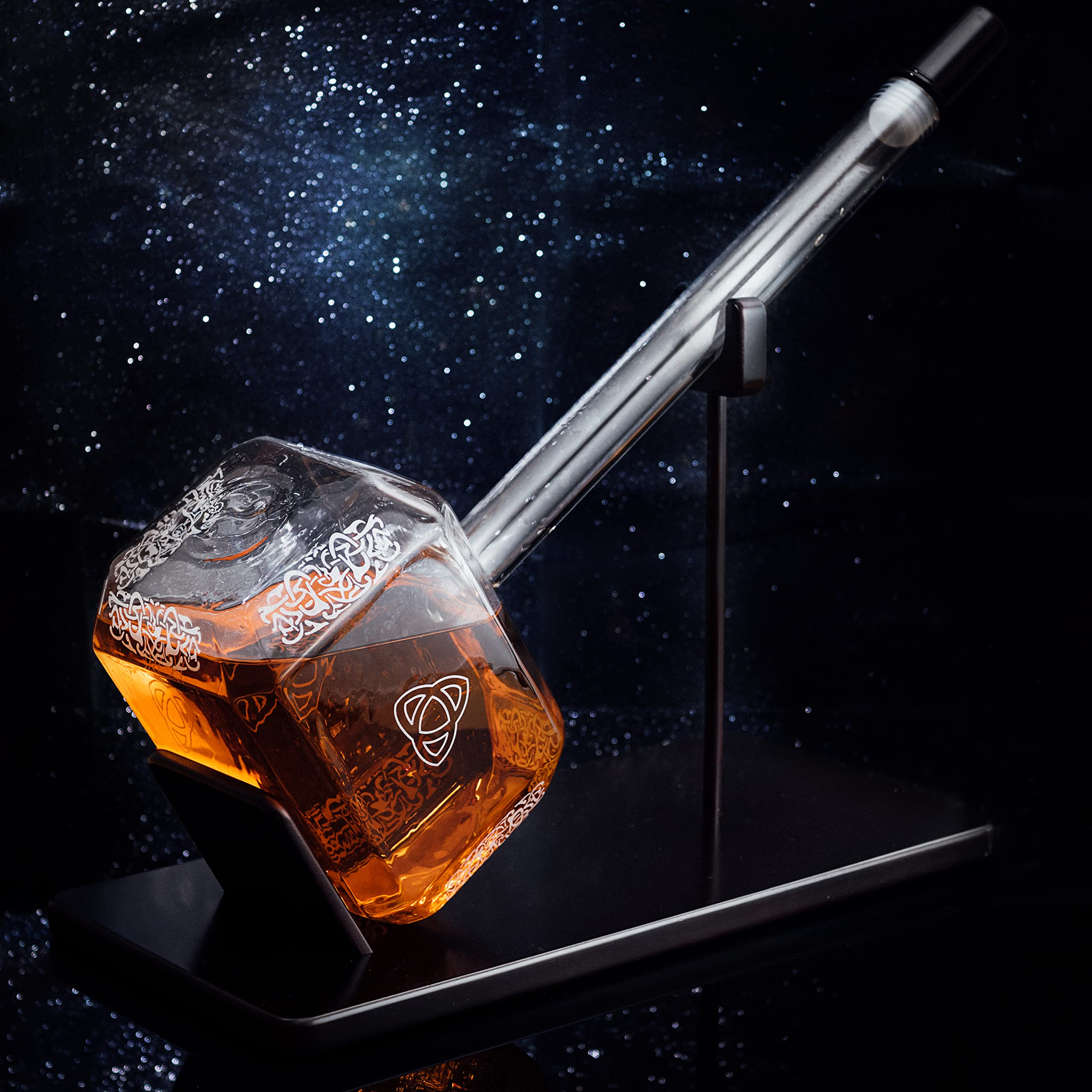 Thor's Hammer Whiskey and Wine Decanter 2000ml - Premium Glass Liquor Decanter for Tequila, Bourbon, Scotch & Wine - Marvel Avengers Mjolnir Inspired Gift for Men, Dad, Husband - Perfect for Home Bar, Parties & Collector's Display