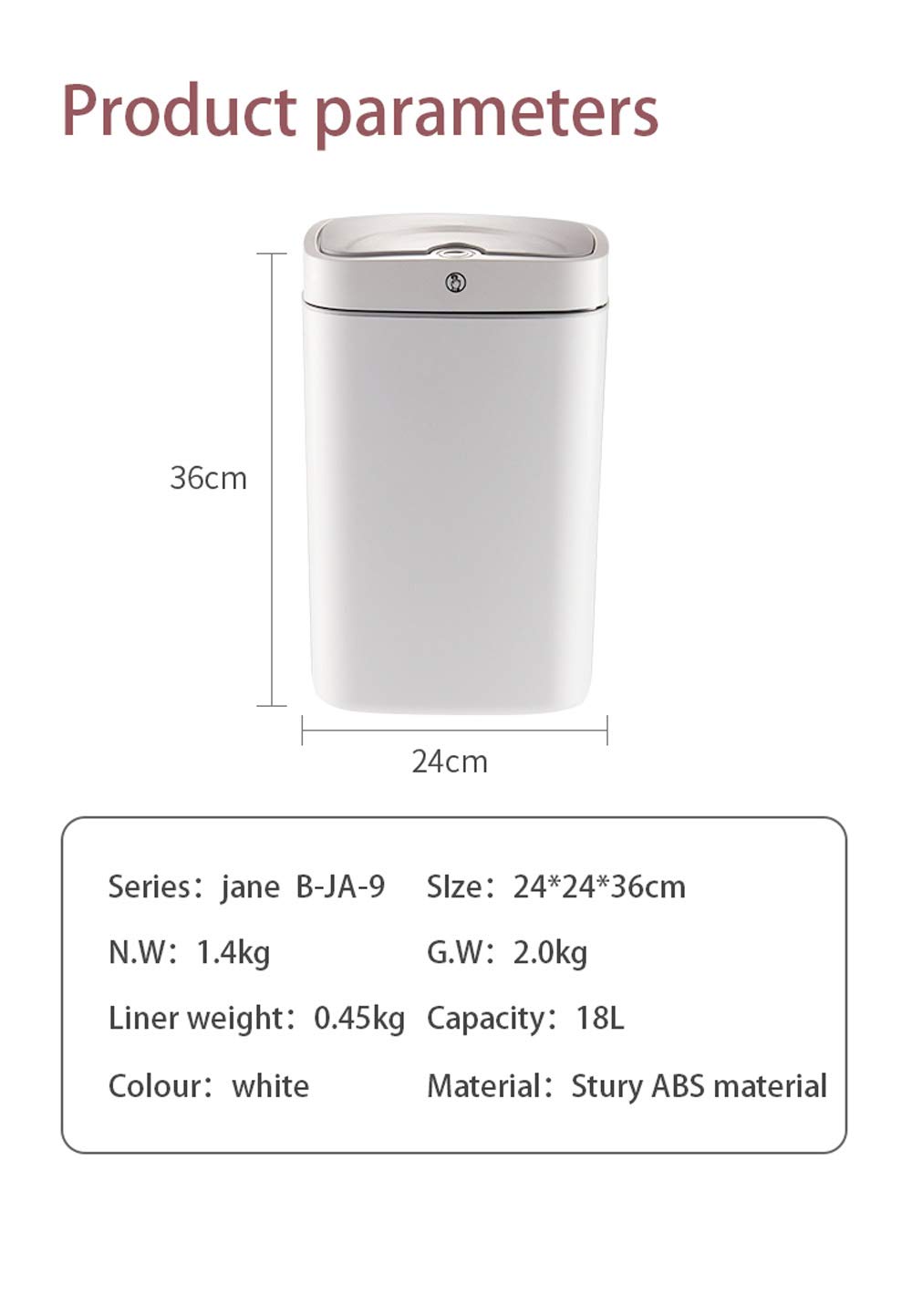 Automatic Sensor Trash Can - 4.7 Gallon Touchless Metal Garbage Bin with Pearl White Finish for Office, Bathroom & Kitchen - Hands-Free Waste Disposal Solution