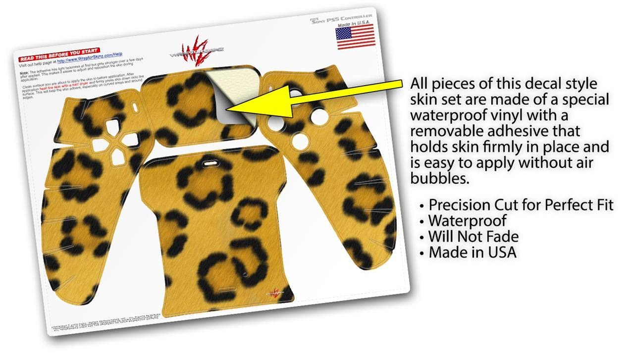 PS5 DualSense Controller Leopard Skin Wrap - Gaming Protection