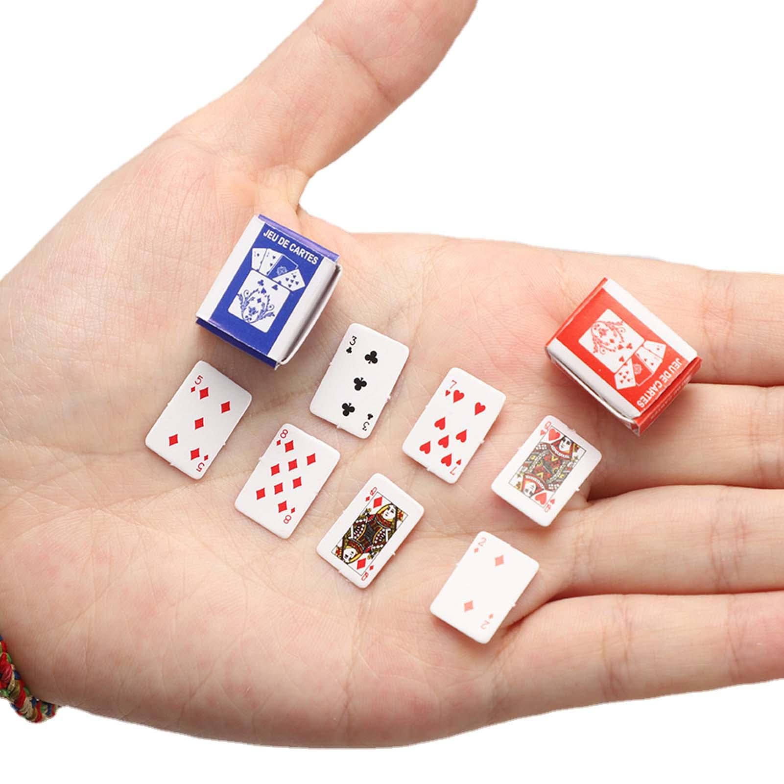 Mini Poker Cards - Small Travel Playing Cards Set of 54 - Cute Miniature Dollhouse Accessories & Home Decor Toys (1/2/5/10 Decks) - Perfect for Travel Games, Party Favors & Collectibles