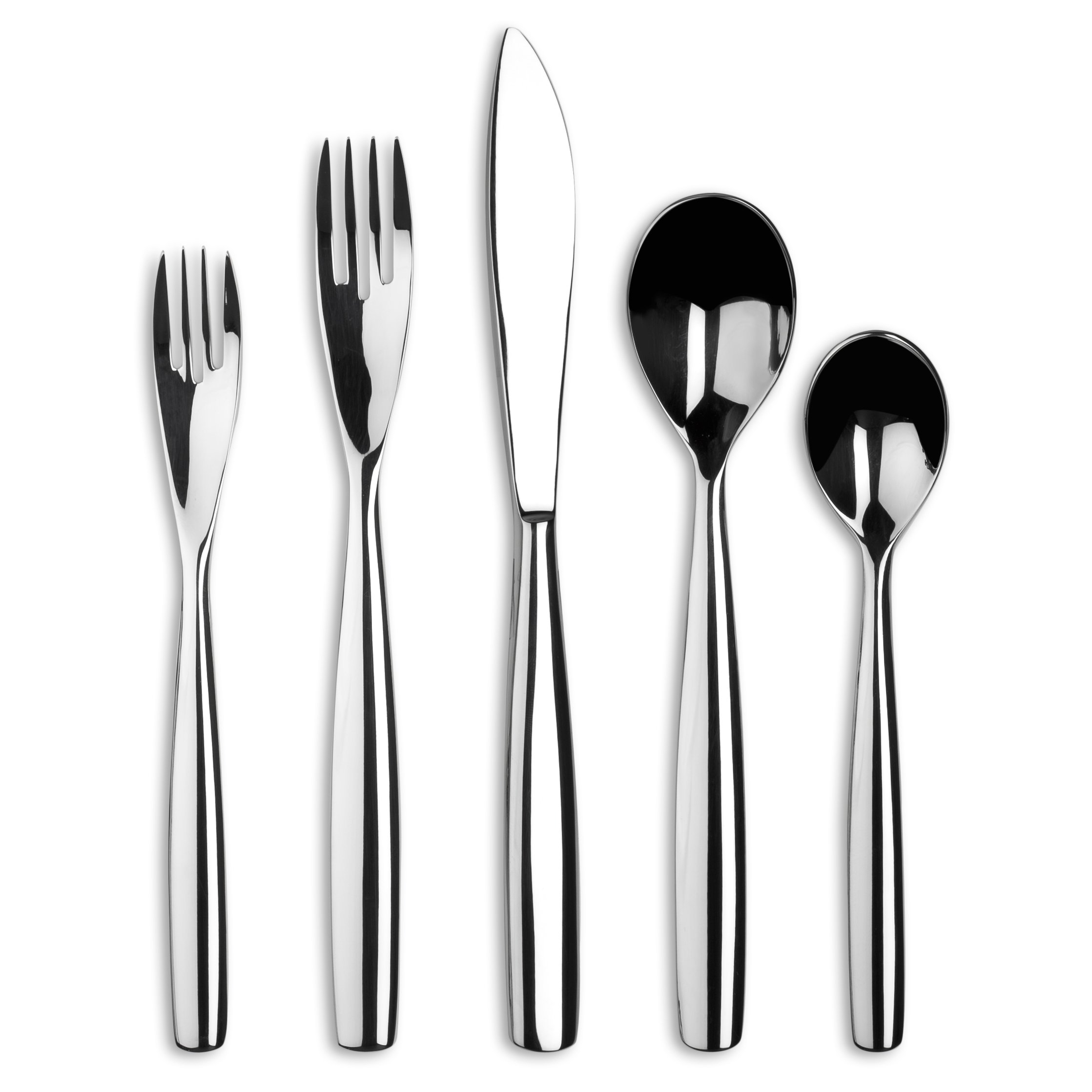 Ginkgo International Charlie 42-Piece Stainless Steel Flatware Set - Service for 8 with 2-Piece Hostess Utensils - Elegant Dinnerware for Formal Dining, Wedding Gifts & Entertaining
