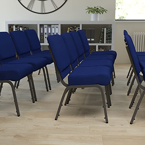 Navy Blue Fabric/Silver Vein Frame
