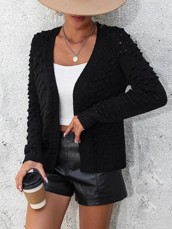 3D Pattern Cardigan Sweater for Women - Cozy Knit Open Front Long Sleeve Wrap - Perfect for Fall, Winter & Layering Outfits