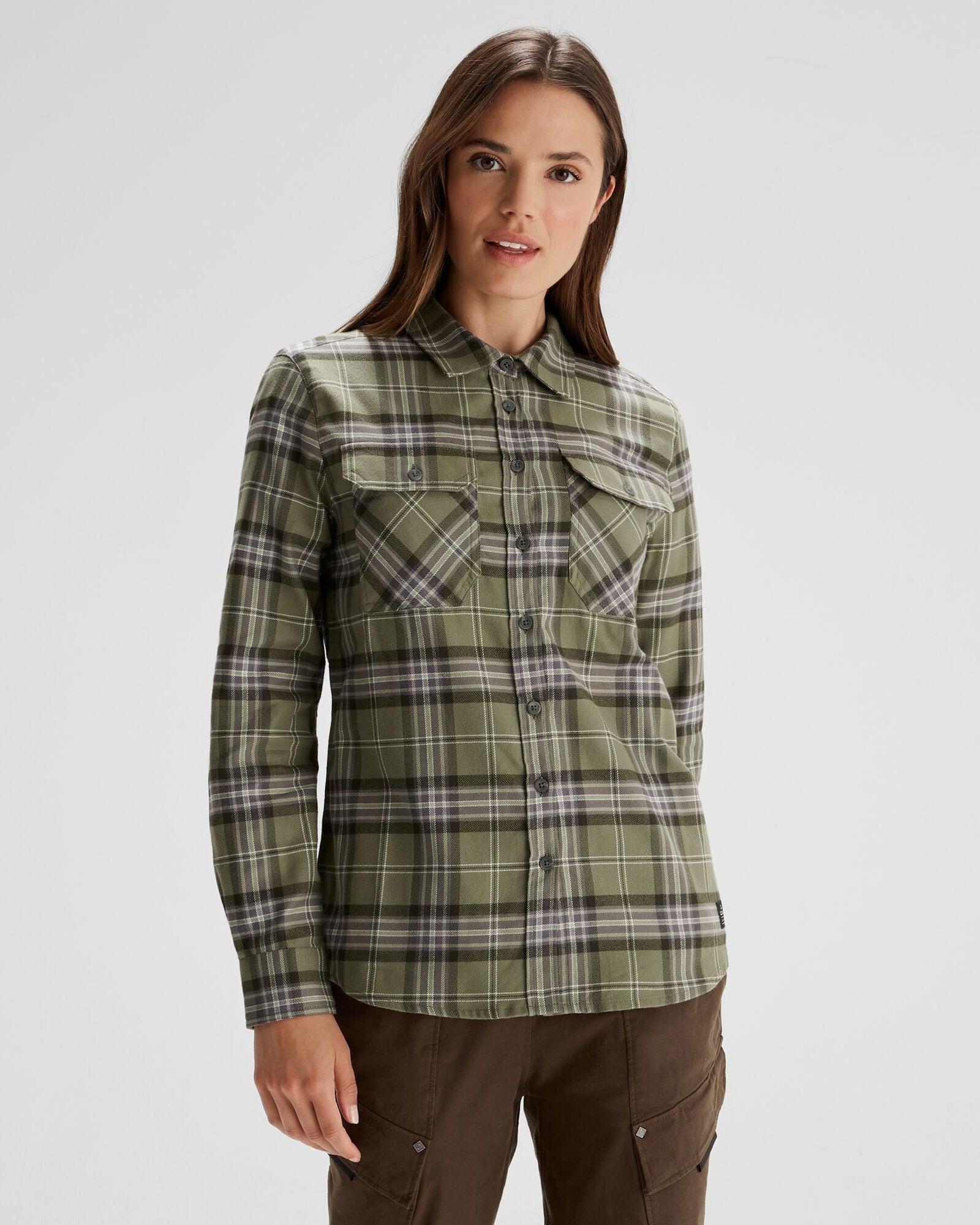 Women's Carrillon HF Long Sleeve Plaid Shirt - Soft Flannel Button Down Top for Fall & Winter - Perfect for Hiking, Camping and Outdoor Adventures