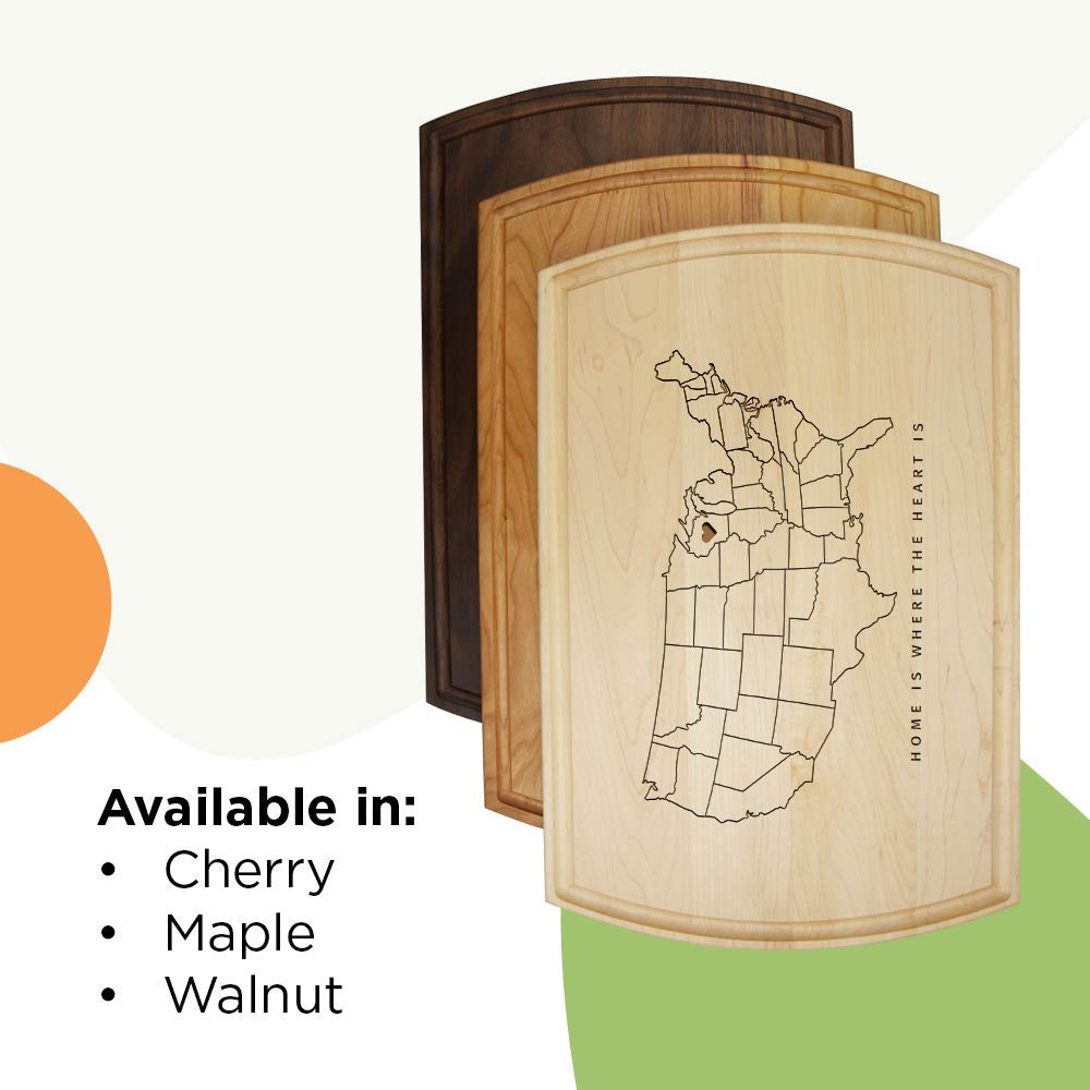 Premium Walnut Wooden Cutting Board with Juice Groove - 10.5x16 Inch Natural Engraved Kitchen Chopping Board - Perfect for Anniversary, Wedding, Birthday & Housewarming Gifts - Handcrafted in USA - Ideal for Food Prep, Charcuterie Boards & Home Decor