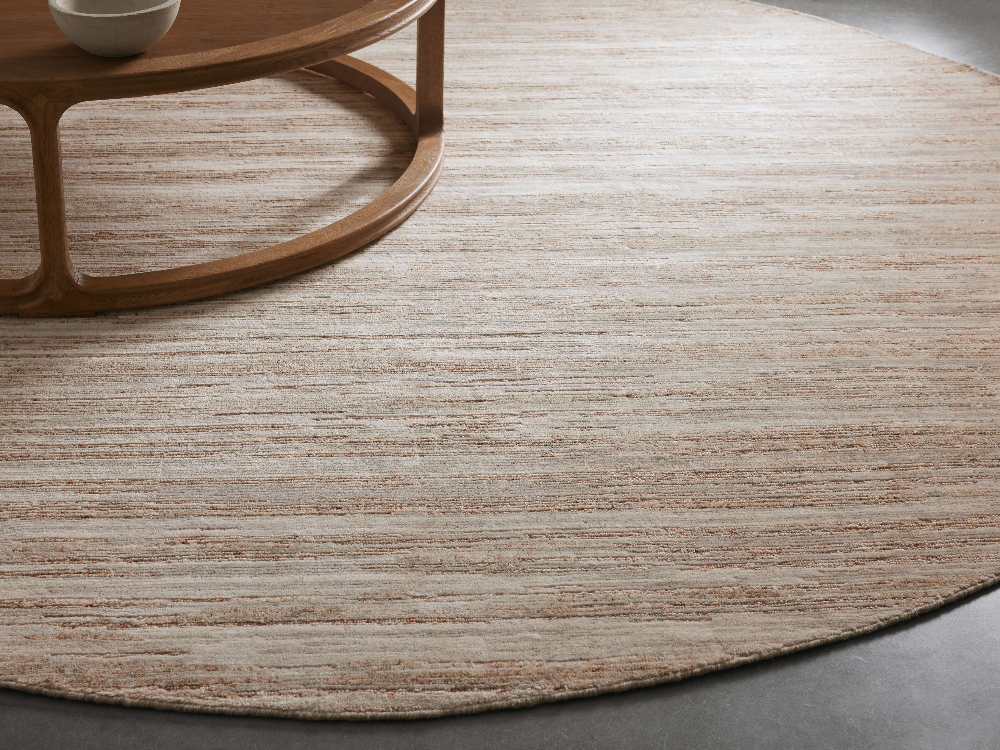 Hand Knotted Round Rug - Premium Wool Area Rug for Living Room, Bedroom, Dining Room - Soft & Durable Home Decor Carpet
