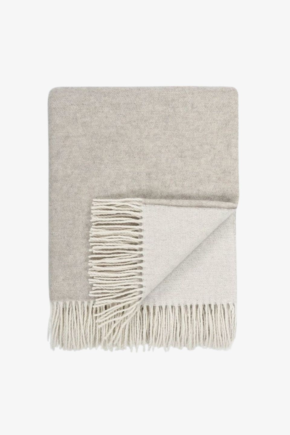 Premium 130x180cm Merino Wool Oatmeal Fringed Throw Blanket - Soft & Cozy for Living Room, Bedroom, or Outdoor Use