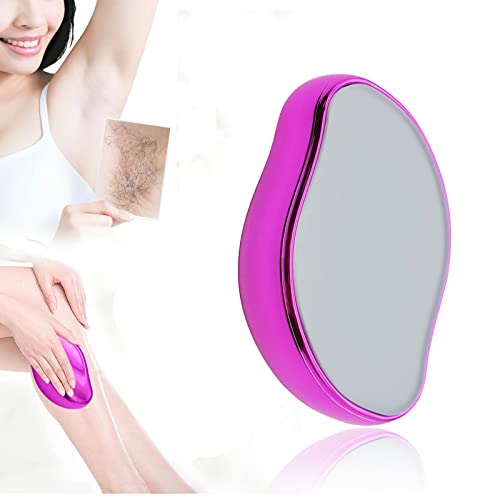 2022 Crystal Hair Eraser - Painless Hair Removal Tool for Women & Men, Body Depilatory Exfoliator for Smooth Skin (Purple) | Perfect for Bikini Line, Legs, Arms & Sensitive Areas