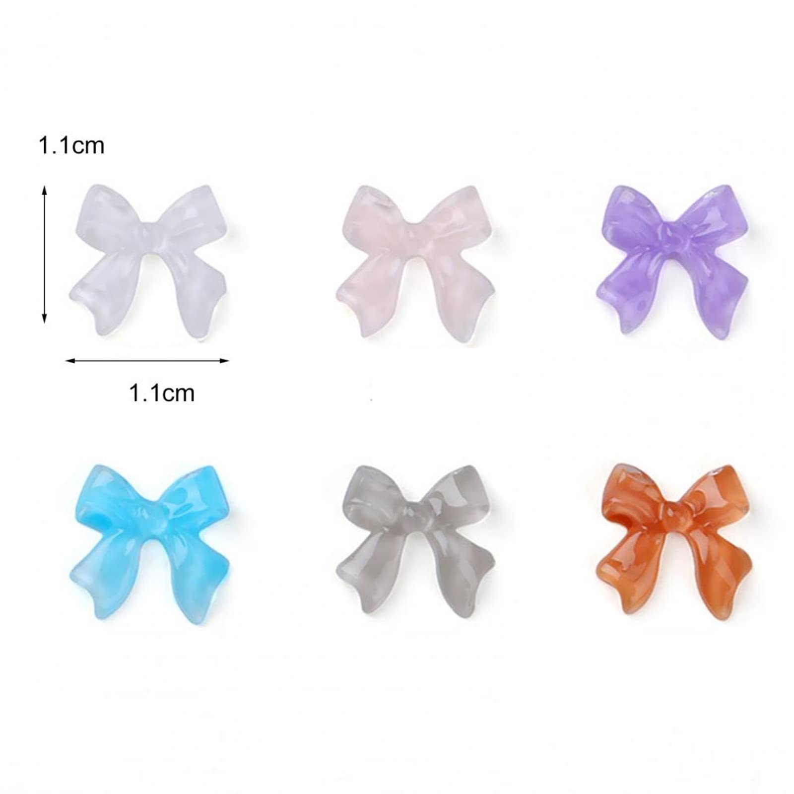 100 Pcs Transparent Jelly Nail Art Bow Crystals - 3D Bow-knot Nail Charms for Nail Art Decorations | Perfect for DIY Manicures, Bridal Nails & Party Nail Designs