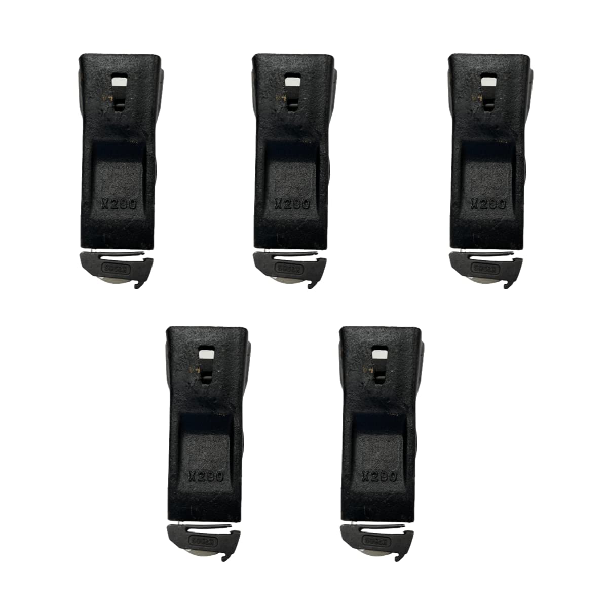 5-Piece X290 Bucket Teeth Set with K290s Steel Locks - Compatible with X290 Style Bucket Teeth for Excavators, Loaders & Heavy Equipment (Ideal for Digging, Trenching & Construction Work)