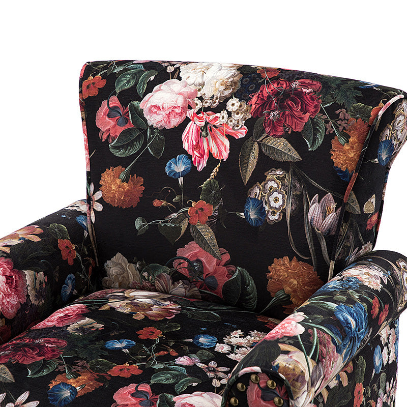 Artemisa Modern Floral Pattern Upholstered Armchair - Comfortable Living Room Accent Chair for Home Office & Lounge Decor