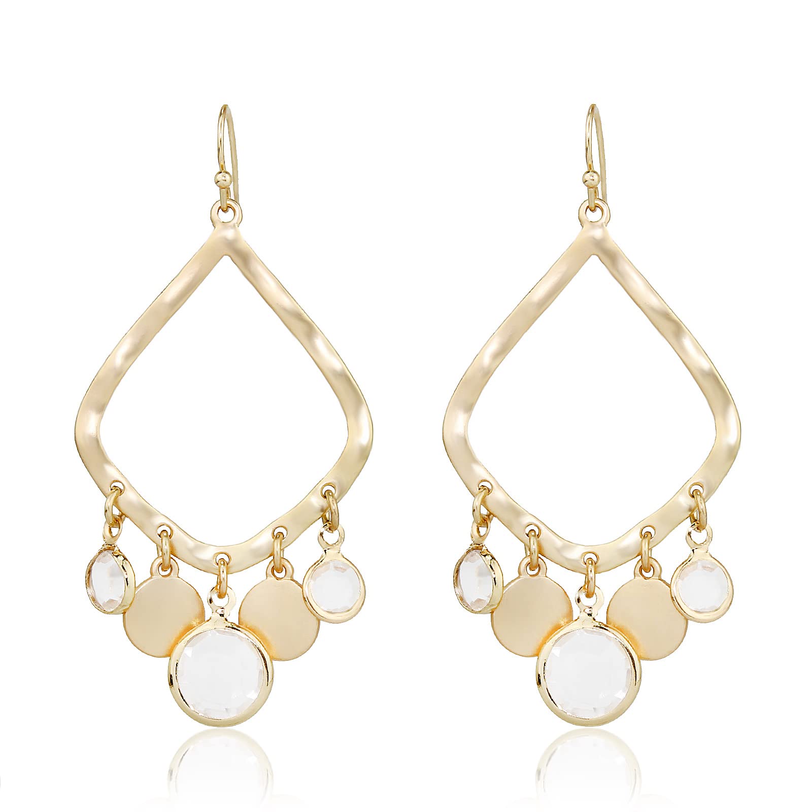POMINA Lightweight Boho Gold Coin Charm Chandelier Drop Earrings for Women - Dainty Teardrop Hoop Earrings with Tassel Details, Perfect for Festival, Party & Everyday Wear
