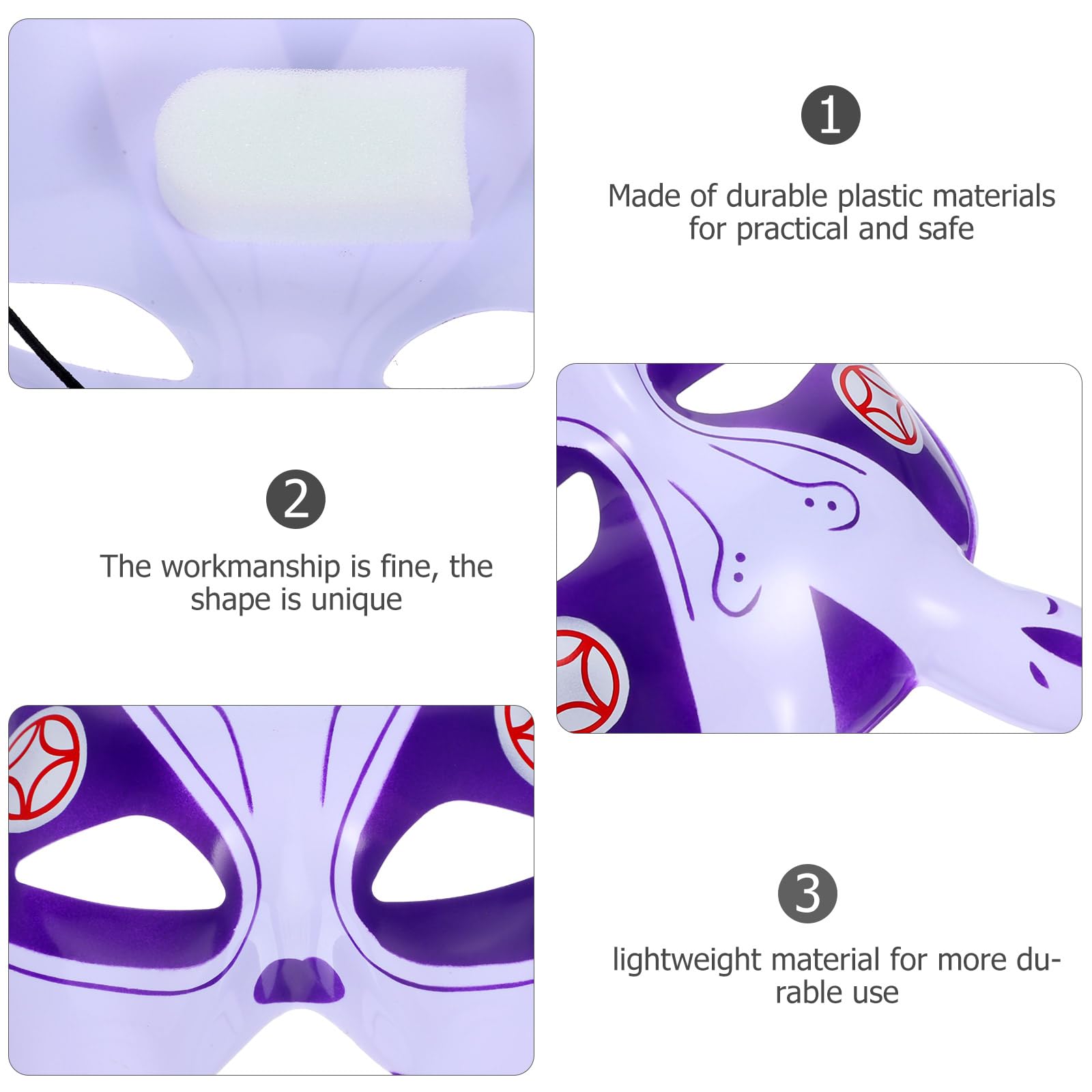 Bunny Mask Costume for Halloween & Easter Party - Purple Rabbit Accessory