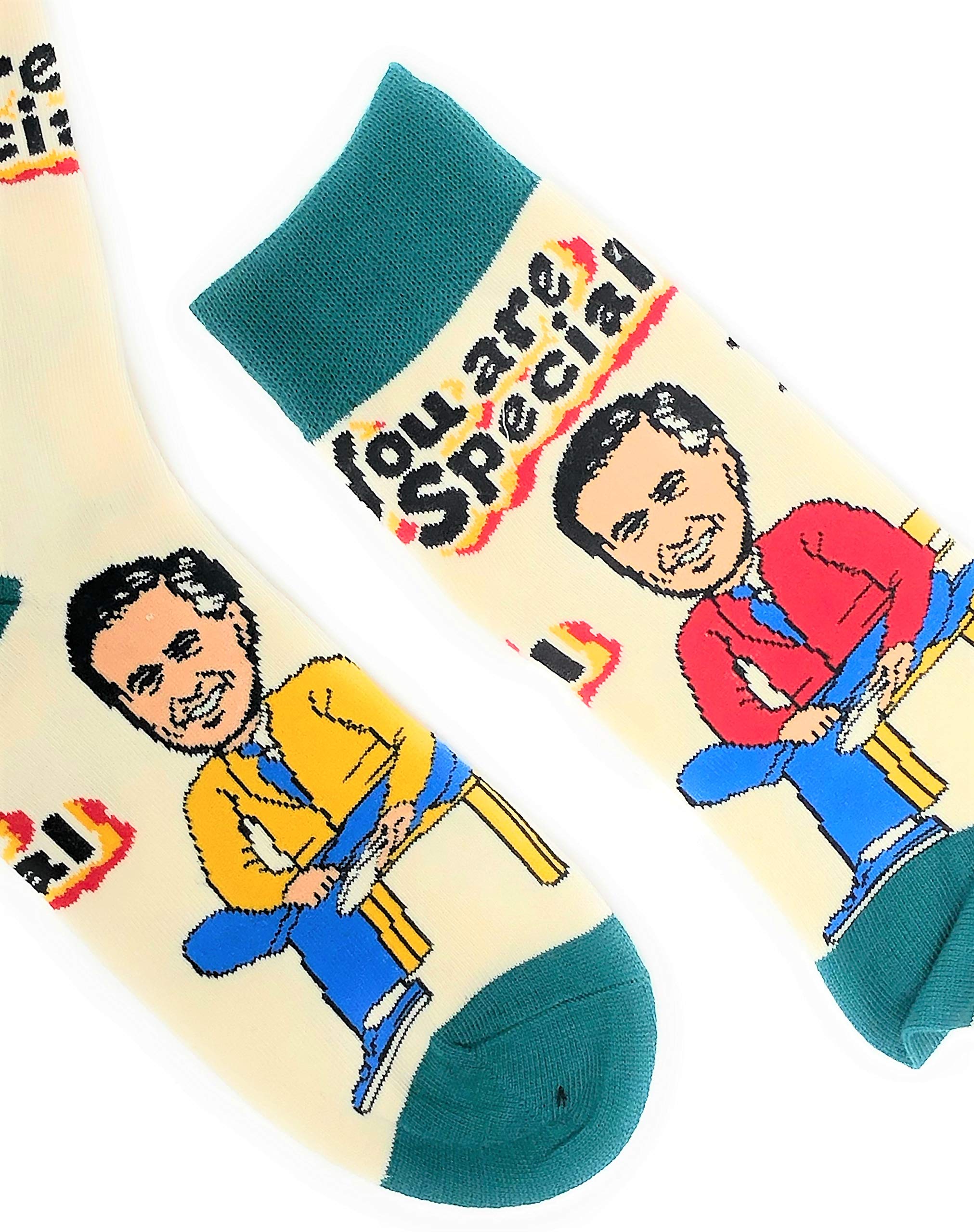 Funny Mr Rogers Socks for Men - Novelty Crazy Crew Socks with Cool Designs | Perfect Gift for Dad, Husband & Friends | Great for Christmas, Birthday & Casual Wear