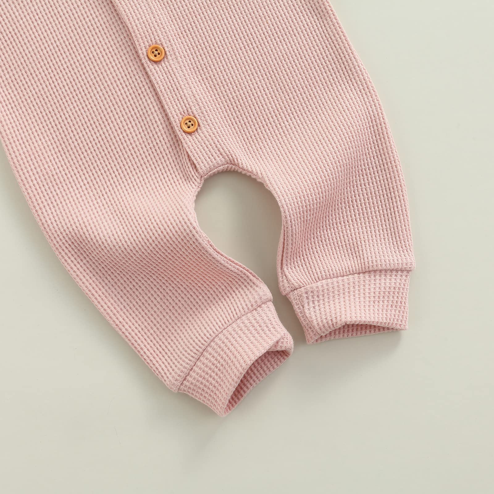 Ynibbim Winter Baby Romper - Unisex Hooded Jumpsuit for Newborns & Infants | Soft Waffle Cotton Button-Up Outfit for Boys & Girls | Perfect for Holiday Photos, Family Gatherings & Cozy Winter Adventures
