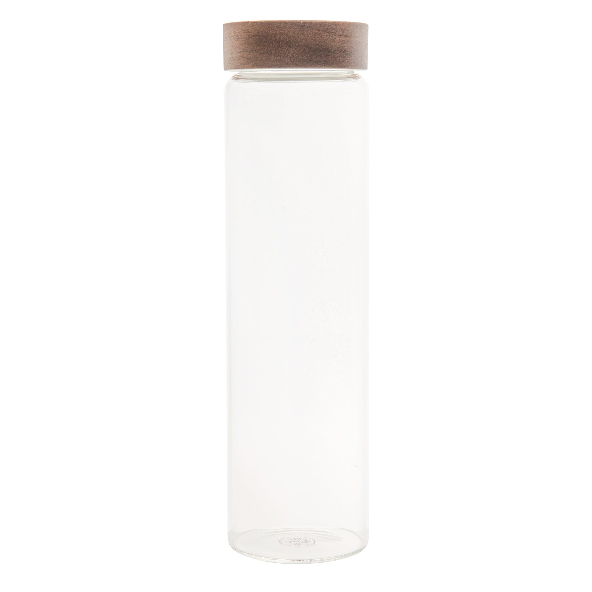 Premium Acacia Wood & Glass Pasta Storage Jar - 1.2L Capacity | Airtight Kitchen Organizer for Spaghetti, Penne & Dry Food | Perfect for Pantry, Restaurant & Home Kitchen Organization