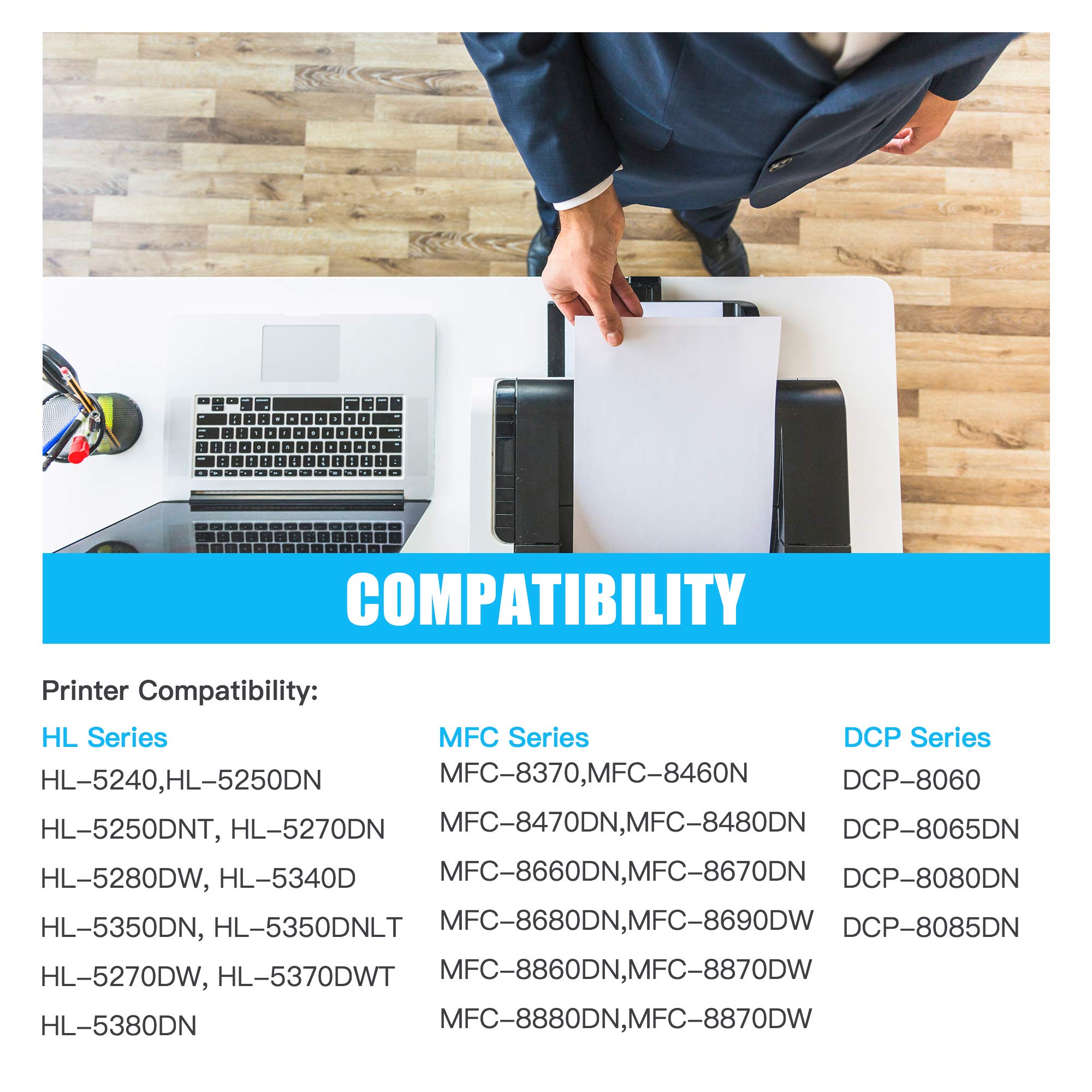 High Yield TN580 TN650 TN620 Compatible Toner Cartridge Replacement - 2 Pack Black Laser Printer Toner for Brother HL-L2350DW, HL-L2370DW - Perfect for Home Office & Small Business Printing Needs