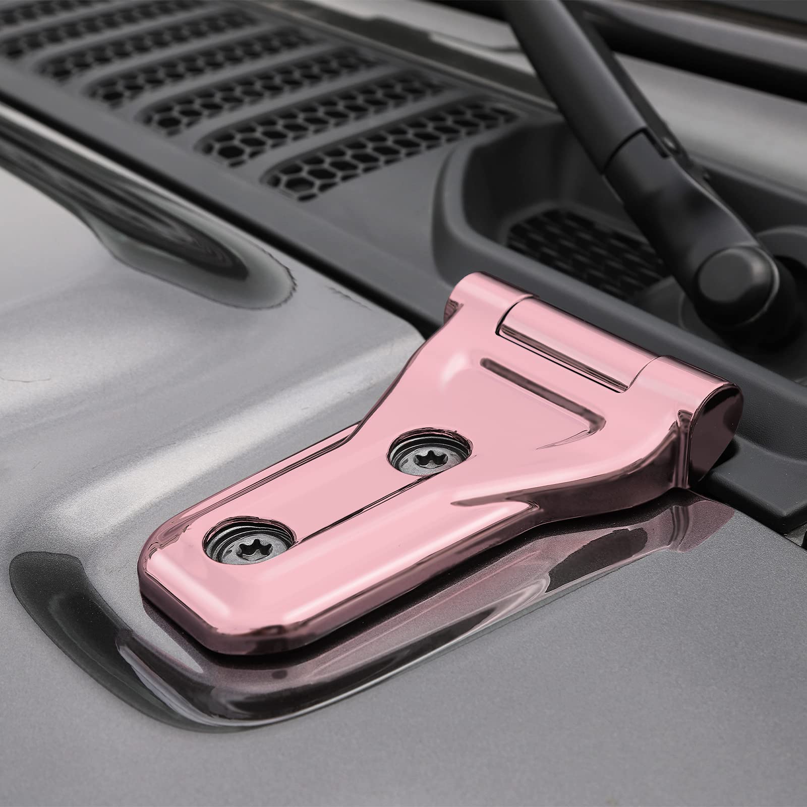 Jeep Wrangler JL JLU & Gladiator JT Hood Hinge Cover - Exterior Accessories for 2018-2023 Models | Durable Pink Decoration Kit for Off-Road & Daily Driving
