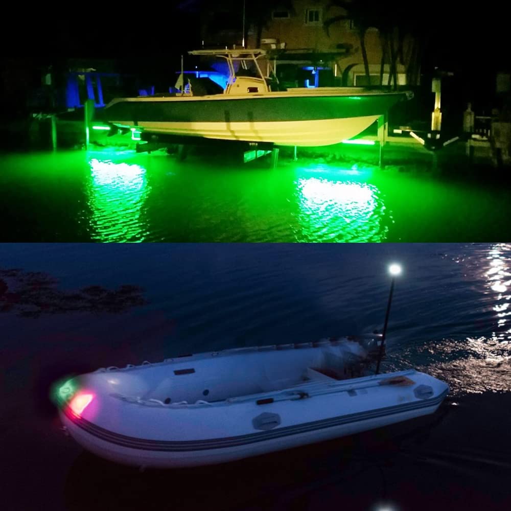 20 Pack 3.8 Inch Green & Red LED Clearance Lights for Trucks, Trailers, RVs, Vans - Waterproof Side Marker Indicators with Brake Light Function - Perfect for Road Safety, Marine Navigation, and Decorative Lighting