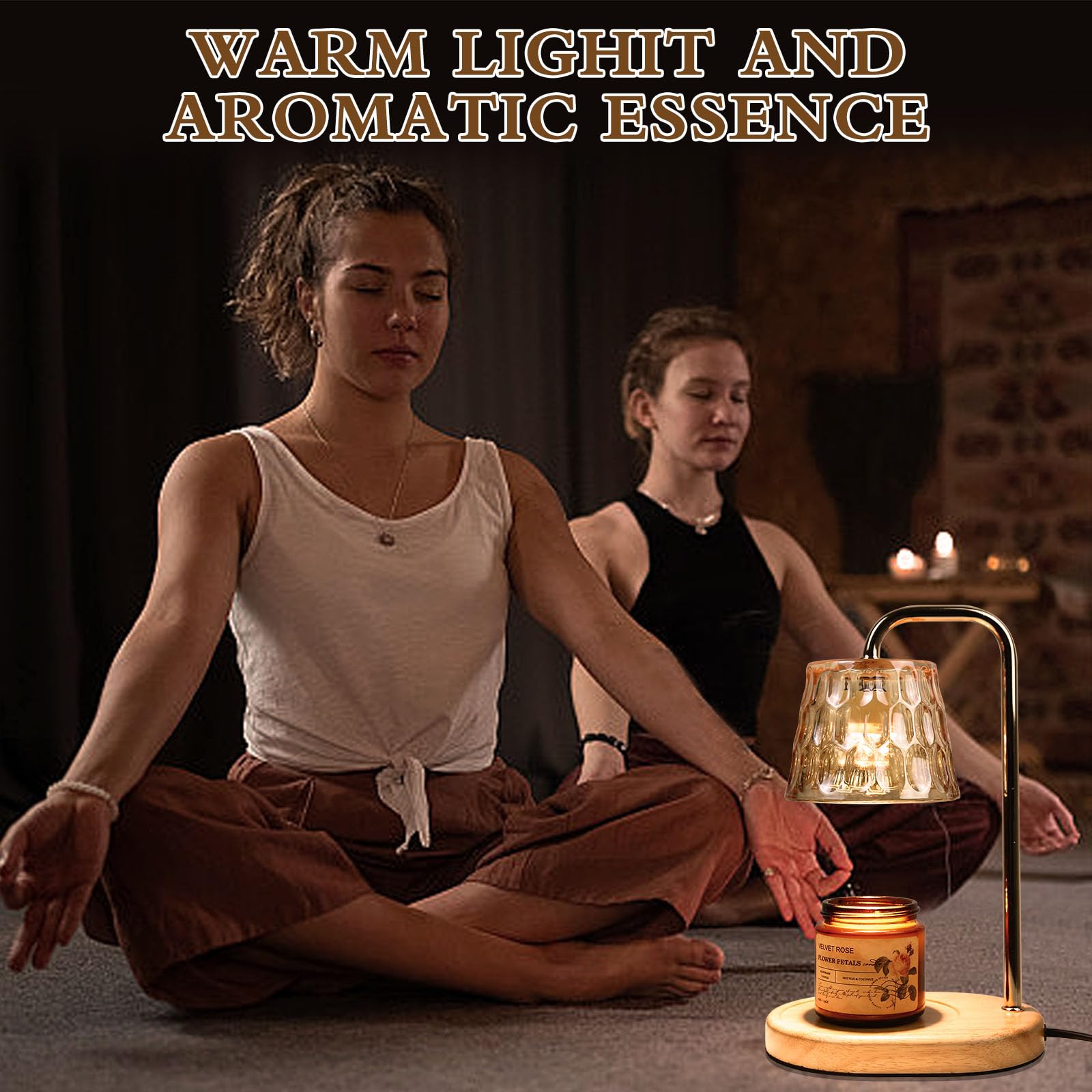Dimmable Electric Candle Warmer Lamp with Timer - Gold Jar Candle & Wax Melt Warmer for Home Decor, Housewarming Gifts for Women, Mom Birthday & Holidays - Perfect for Aromatherapy, Relaxation & Cozy Ambiance