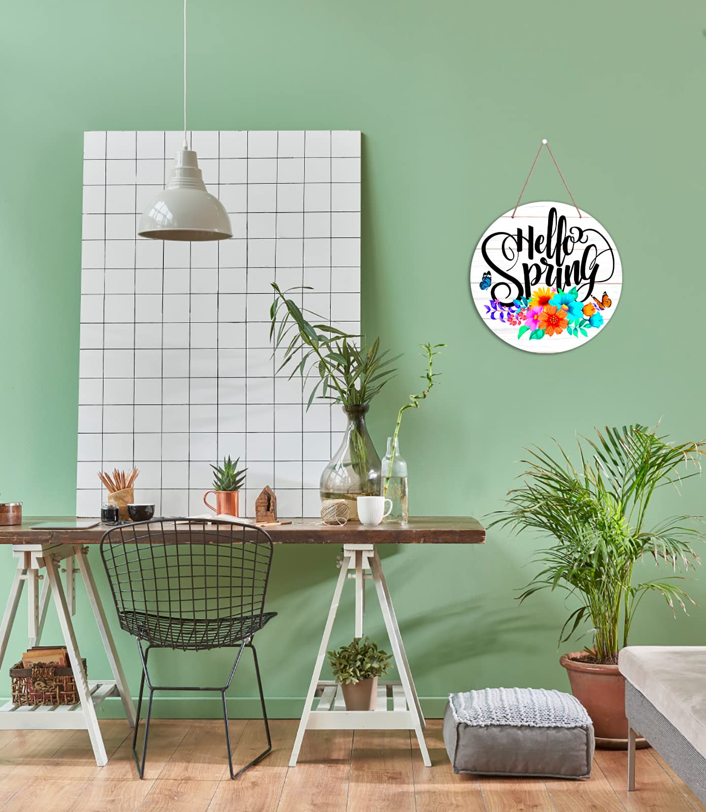 Hello Spring Welcome Door Sign - 11.5