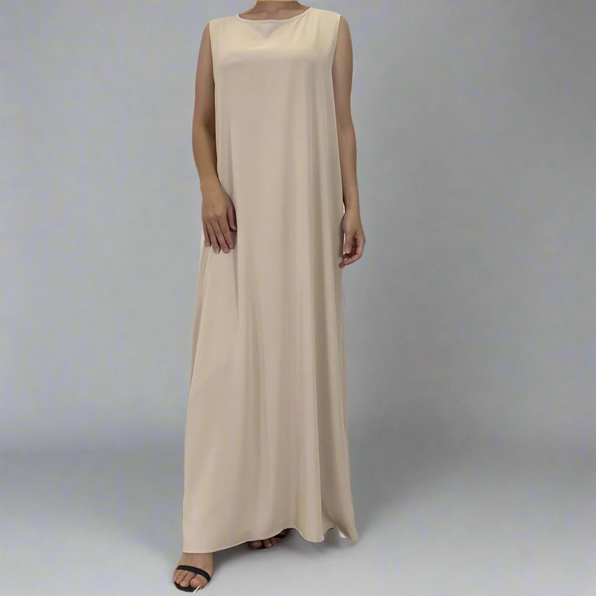 12 Color Options Muslim Women Nida Underdress Sleeveless Inner Slip Under Dress - Modest Layering for Daily Wear & Special Occasions