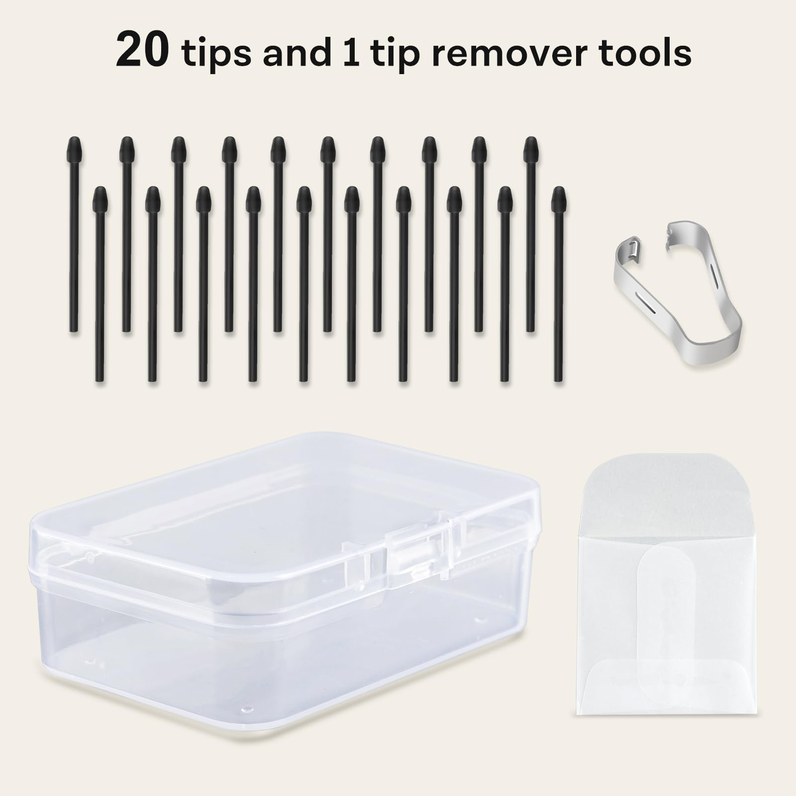 20 Pcs CoBak Replacement Pen Tips for Remarkable 2 Stylus - 4096 Pressure Sensitivity & Tilt Support - Includes Nib Removal Tool (Stylus Not Included) - Perfect for Digital Artists, Note-Taking & Professional Sketching