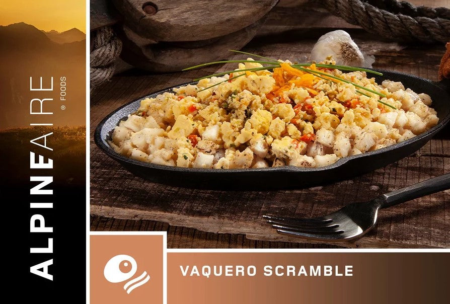 AlpineAire Vaquero Scramble - Freeze Dried Backpacking & Camping Meals - Lightweight Emergency Food for Hiking, Survival & Outdoor Adventures