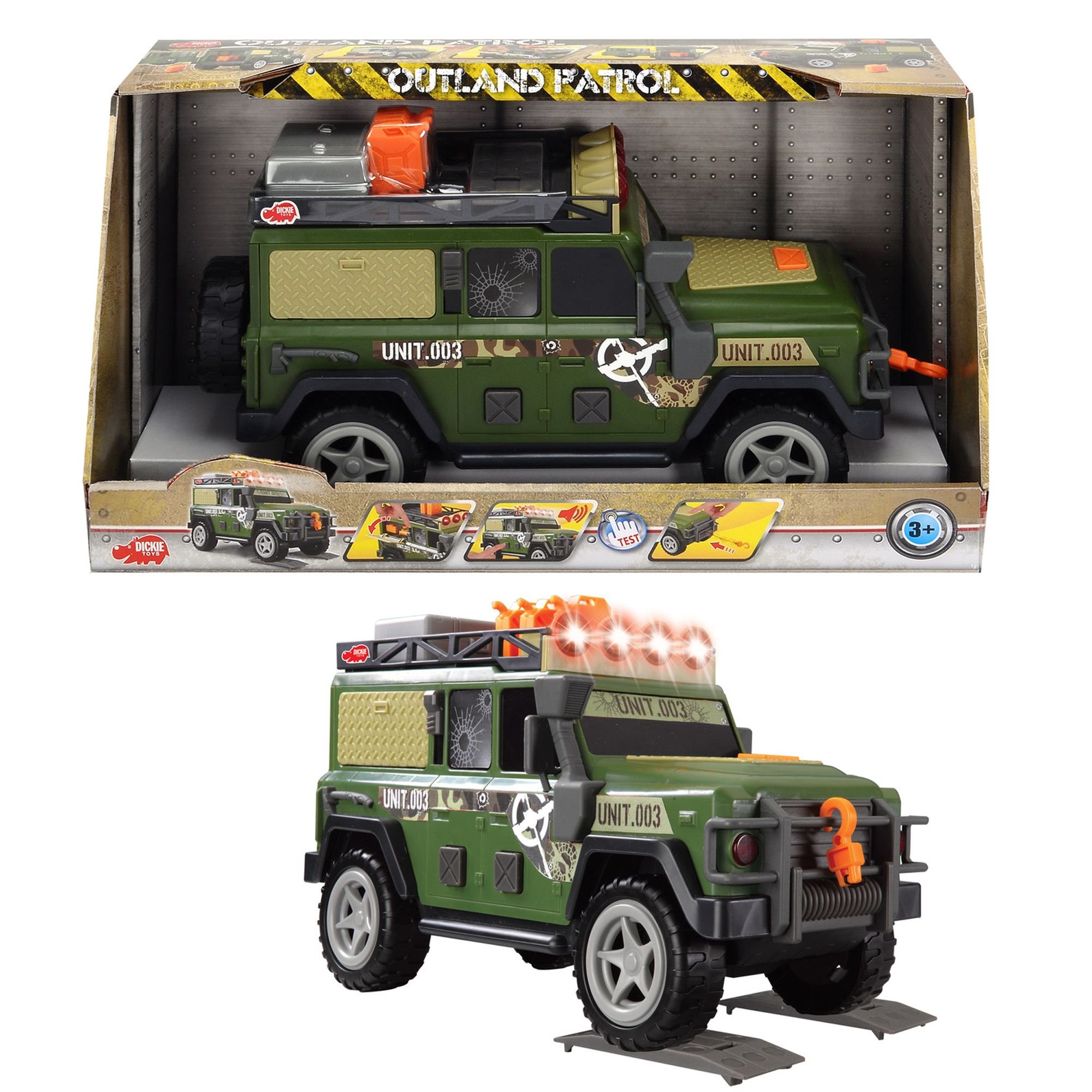 Dickie Toys Outland Patrol - Remote Control Off-Road Adventure Vehicle for Kids, All-Terrain RC Car with LED Lights | Perfect for Outdoor Play, Backyard Exploration & Birthday Gifts